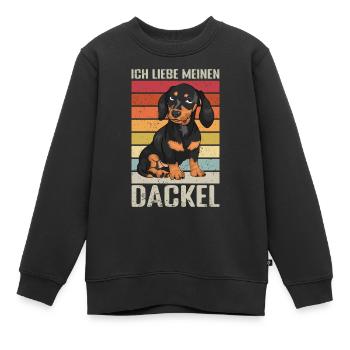 Dackel Rauhaar Dackel - Kinder Premium Organic Sweatshirt - Schwarz - Vorne - AI Model Kid Female (0cm)