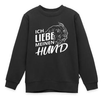 Hund Hundebesitzer - Kinder Premium Organic Sweatshirt - Schwarz - Vorne - AI Model Kid Female (0cm)