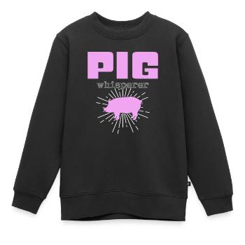 Chuchoteur de cochon - Sweat Premium enfant bio - noir - Devant - AI Model Kid Female (0cm)
