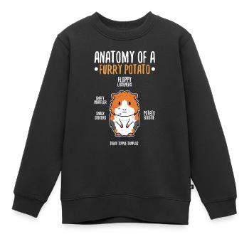 Anatomie d’une pomme de terre à fourrure - Sweat Premium enfant bio - noir - Devant - AI Model Kid Female (0cm)