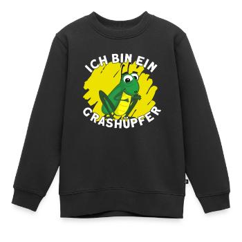 Ich bin ein Grashüpfer - Kinder Premium Organic Sweatshirt - Schwarz - Vorne - AI Model Kid Female (0cm)