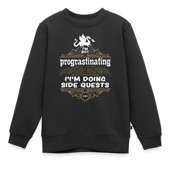 Ich Zögere Nicht, Ich Mache Nebenquests RPG - Kinder Premium Organic Sweatshirt - Schwarz - Vorne - AI Model Kid Female (0cm)