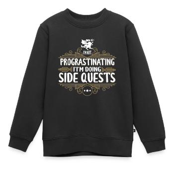 Ich Zögere Nicht, Ich Mache Nebenquests RPG - Kinder Premium Organic Sweatshirt - Schwarz - Vorne - AI Model Kid Female (0cm)