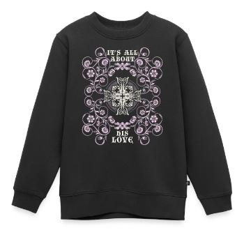 Jesus Christus, Vintage-Ornament, Jesus-Spruch - Kinder Premium Organic Sweatshirt - Schwarz - Vorne - AI Model Kid Female (0cm)