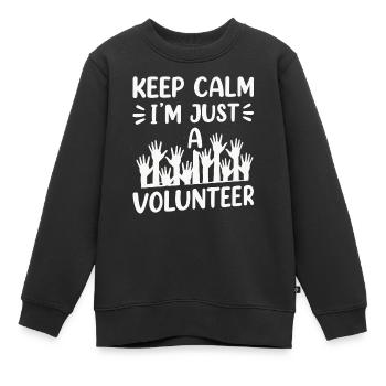 Rester calme, je ne suis qu’un travail bénévole - Sweat Premium enfant bio - noir - Devant - AI Model Kid Female (0cm)