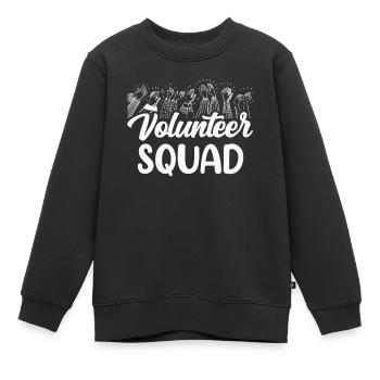 Bénévole de l’équipe de bénévoles - Sweat Premium enfant bio - noir - Devant - AI Model Kid Female (0cm)
