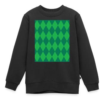Costume vert Losange pour cadeau de costume d’Halloween - Sweat Premium enfant bio - noir - Devant - AI Model Kid Female (0cm)