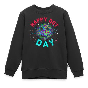 Dot Pattern Colorful Smile Happy Dot Day - Kinder Premium Organic Sweatshirt - Schwarz - Vorne - AI Model Kid Female (0cm)