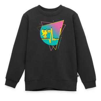 Motorrad Motocross Vintage 80er Retro Biker - Kinder Premium Organic Sweatshirt - Schwarz - Vorne - AI Model Kid Female (0cm)