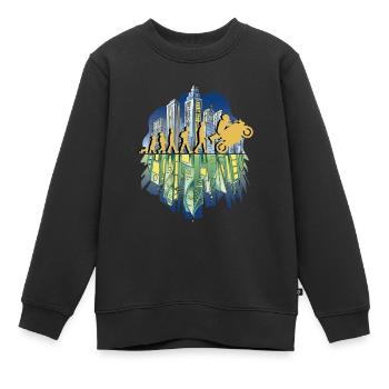 Motorrad Evolution Vintage 80s Retro Biker - Kinder Premium Organic Sweatshirt - Schwarz - Vorne - AI Model Kid Female (0cm)