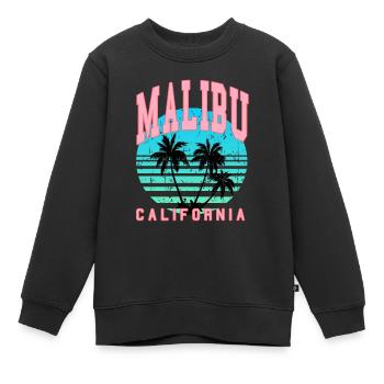 palmiers malibu Californie - Sweat Premium enfant bio - noir - Devant - AI Model Kid Female (0cm)