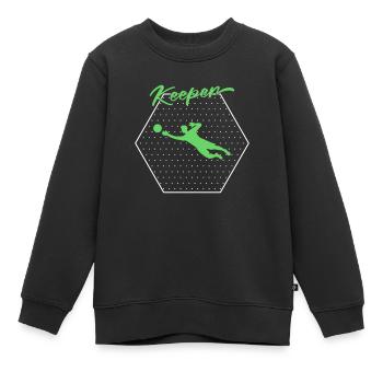 Torwart keeper - Kinder Premium Organic Sweatshirt - Schwarz - Vorne - AI Model Kid Female (0cm)