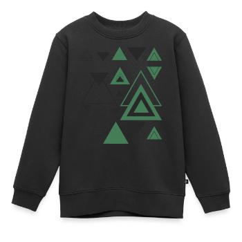 Dreiecke Minimalistische Geometrie Schwarz Abstrakt Grün - Kinder Premium Organic Sweatshirt - Schwarz - Vorne - AI Model Kid Female (0cm)