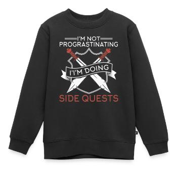 Ich Zögere Nicht, Ich Mache Nebenquests RPG Table - Kinder Premium Organic Sweatshirt - Schwarz - Vorne - AI Model Kid Female (0cm)
