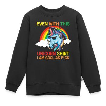 Funny Sarcastic Unicorn Confidence - Kids Premium Organic Sweatshirt - black - Front - AI Model Kid Female (0cm)