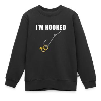 I'm Hooked Engagement Ring Marriage Proposal - Kinder Premium Organic Sweatshirt - Schwarz - Vorne - AI Model Kid Female (0cm)
