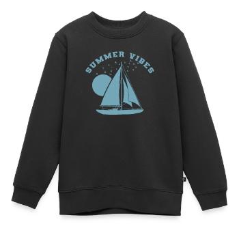 Summer Vibes Segeln Boot Wassersport - Kinder Premium Organic Sweatshirt - Schwarz - Vorne - AI Model Kid Female (0cm)