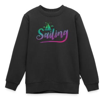 Voilier Voilier Sports Nautiques Loisirs - Sweat Premium enfant bio - noir - Devant - AI Model Kid Female (0cm)