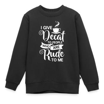 Café décaféiné Caféine Sans caféine - Sweat Premium enfant bio - noir - Devant - AI Model Kid Female (0cm)