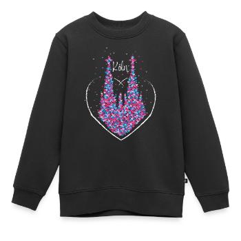 Cathédrale de Cologne Rouge Cologne Cologne Kölle Colonia Carnaval - Sweat Premium enfant bio - noir - Devant - AI Model Kid Female (0cm)