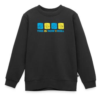 Voici comment je roule - Dreidel Menorah Hanukkah - Sweat Premium enfant bio - noir - Devant - AI Model Kid Female (0cm)