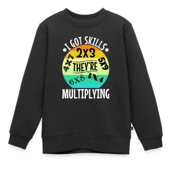 J’ai acquis des compétences qu’ils multiplient - Sweat Premium enfant bio - noir - Devant - AI Model Kid Female (0cm)