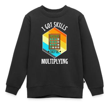 J’ai acquis des compétences qu’ils multiplient - Sweat Premium enfant bio - noir - Devant - AI Model Kid Female (0cm)