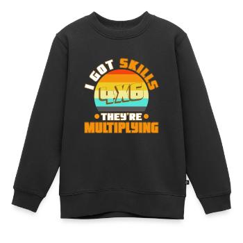J’ai acquis des compétences qu’ils multiplient - Sweat Premium enfant bio - noir - Devant - AI Model Kid Female (0cm)
