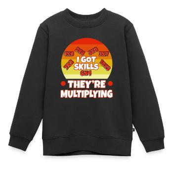 J’ai acquis des compétences qu’ils multiplient - Sweat Premium enfant bio - noir - Devant - AI Model Kid Female (0cm)