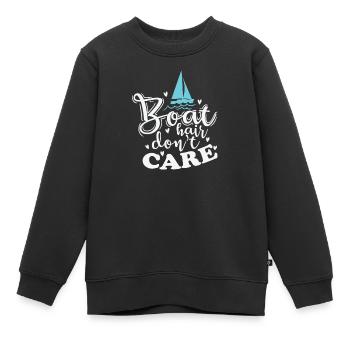 Boat Hair don’t care Segeln Boot Sport - Kinder Premium Organic Sweatshirt - Schwarz - Vorne - AI Model Kid Female (0cm)