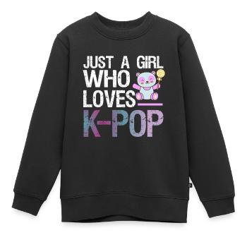 Nur Ein Mädchen, Das K-Pop Korean Panda Music - Kinder Premium Organic Sweatshirt - Schwarz - Vorne - AI Model Kid Female (0cm)