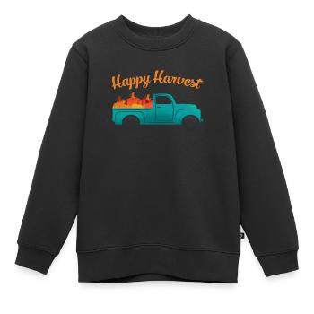 Happy Harvest Ernte Kürbis Shirt Herbst - Kinder Premium Organic Sweatshirt - Schwarz - Vorne - AI Model Kid Female (0cm)
