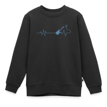 Herzschlag Rock Musik Genre Gitarre Rockband - Kinder Premium Organic Sweatshirt - Schwarz - Vorne - AI Model Kid Female (0cm)