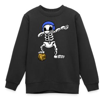 Wasserball-Teamplayer Dabbing Skeleton Wassersport - Kinder Premium Organic Sweatshirt - Schwarz - Vorne - AI Model Kid Female (0cm)