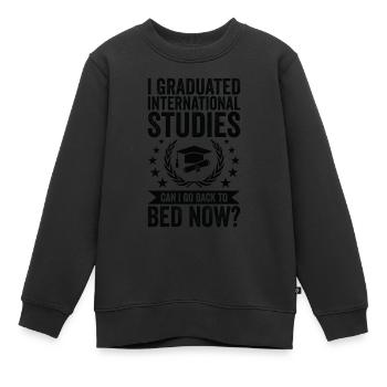 Ich Graduierte Internationale Studien - Kinder Premium Organic Sweatshirt - Schwarz - Vorne - AI Model Kid Female (0cm)