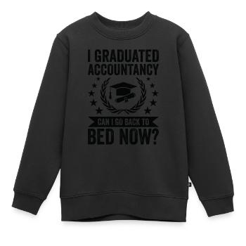 Ich Habe Die Buchhaltung Abgeschlossen - Kinder Premium Organic Sweatshirt - Schwarz - Vorne - AI Model Kid Female (0cm)