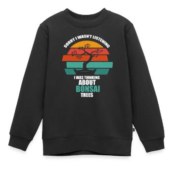 Bonsaï - Sweat Premium enfant bio - noir - Devant - AI Model Kid Female (0cm)