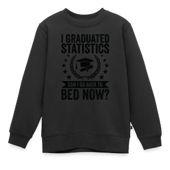 J’ai complété des statistiques - Sweat Premium enfant bio - noir - Devant - AI Model Kid Female (0cm)