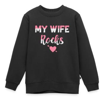 Ma femme déchiquette Ma femme bascule - Sweat Premium enfant bio - noir - Devant - AI Model Kid Female (0cm)