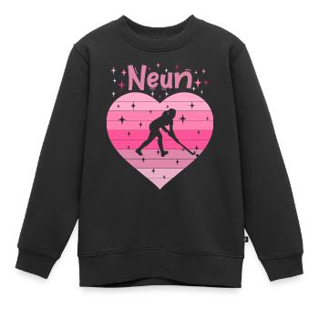 Hockeyspielerin 9. Geburtstag - Kinder Premium Organic Sweatshirt - Schwarz - Vorne - AI Model Kid Female (0cm)