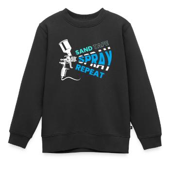 Ruban de sable Spray Repeat Painter - Sweat Premium enfant bio - noir - Devant - AI Model Kid Female (0cm)