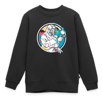 Peintre Pistolet à peinture - Sweat Premium enfant bio - noir - Devant - AI Model Kid Female (0cm)