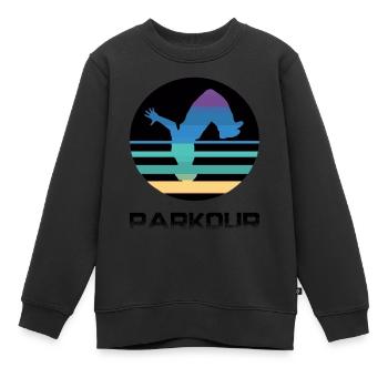 Parkour - Sweat Premium enfant bio - noir - Devant - AI Model Kid Female (0cm)