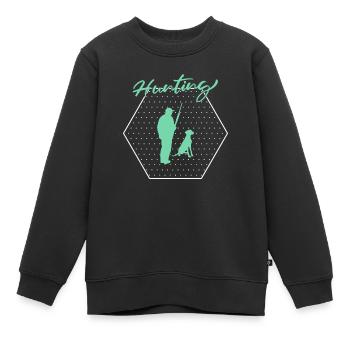 Jagen - Kinder Premium Organic Sweatshirt - Schwarz - Vorne - AI Model Kid Female (0cm)