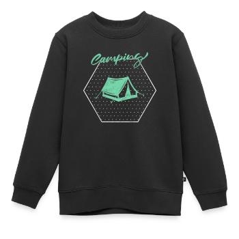 Camp - Sweat Premium enfant bio - noir - Devant - AI Model Kid Female (0cm)
