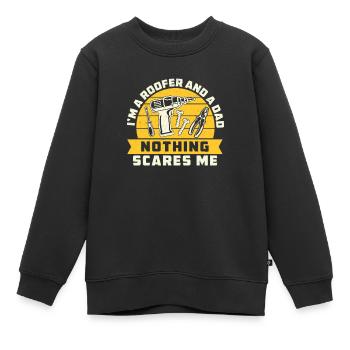 Roofing Constraction A Roof Contractor For A - Kids Premium Organic Sweatshirt - black - Front - AI Model Kid Female (0cm)