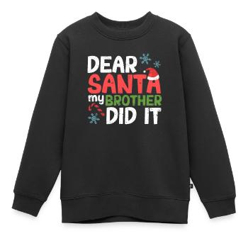Lieber Weihnachtsmann Mein Bruder hat es getan - Kinder Premium Organic Sweatshirt - Schwarz - Vorne - AI Model Kid Female (0cm)