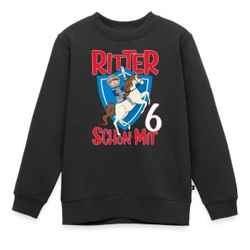 Ritter Geburtstagsmotiv 6 Jahre Jungen Geschenk - Kinder Premium Organic Sweatshirt - Schwarz - Vorne - AI Model Kid Female (0cm)