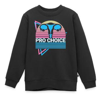 Pro Choice Reproduktive Rechte Retro - Kinder Premium Organic Sweatshirt - Schwarz - Vorne - AI Model Kid Female (0cm)