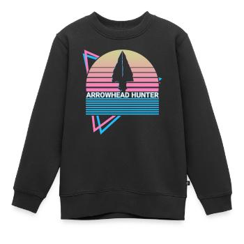 Pfeilspitze Jäger Retro - Kinder Premium Organic Sweatshirt - Schwarz - Vorne - AI Model Kid Female (0cm)